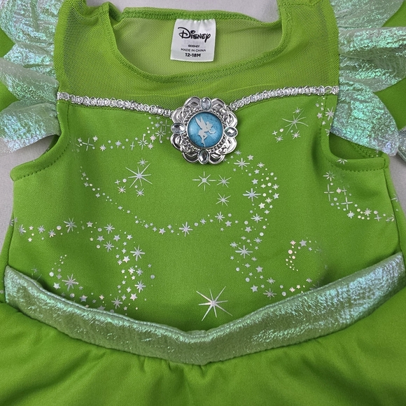 Disney Tinkerbell Toddler Fairy Costume With Removable Wings Size 12-18 Months - Picture 4 of 6